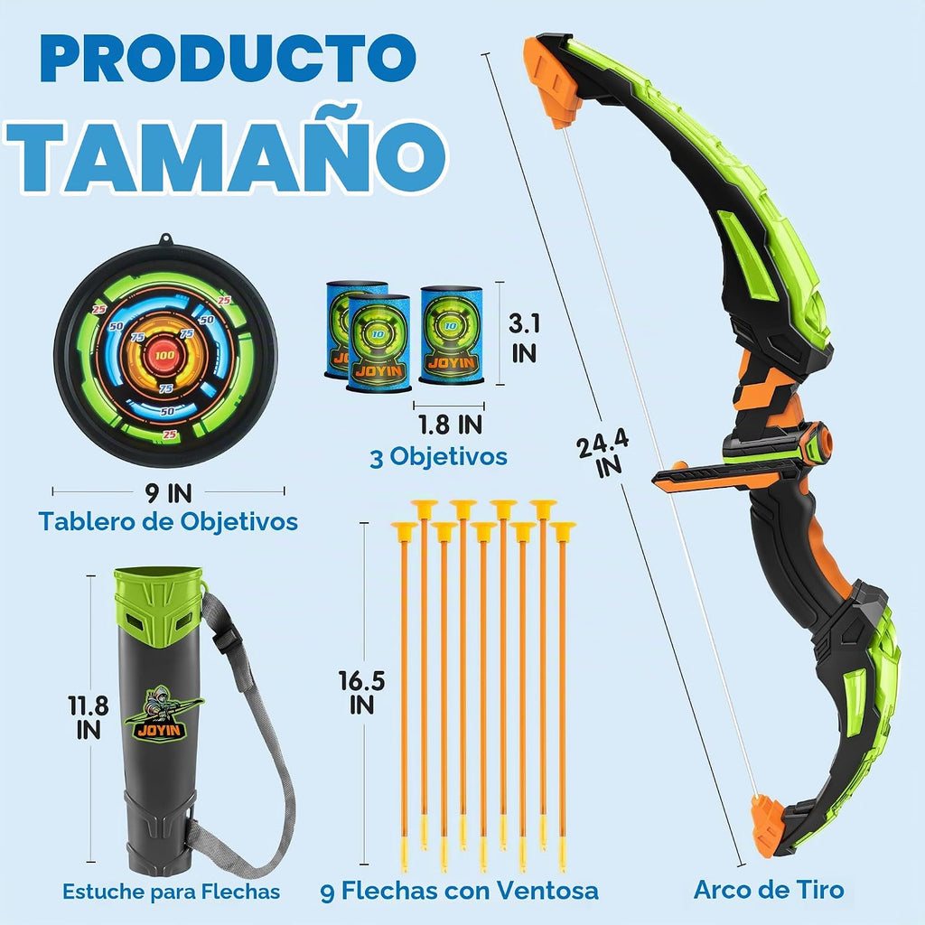 JOYIN Juego de arco y flecha para niños con luces LED intermitentes...