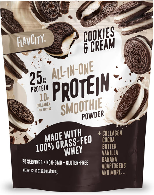 FlavCity - Batido de proteína todo en uno, galletas y crema, 20 por...