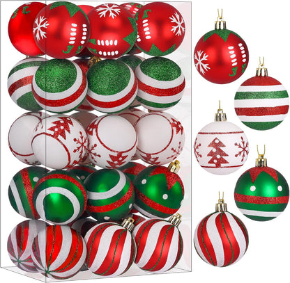 SHareconn 30 bolas de árbol de Navidad de 2.36 pulgadas, adornos ro...