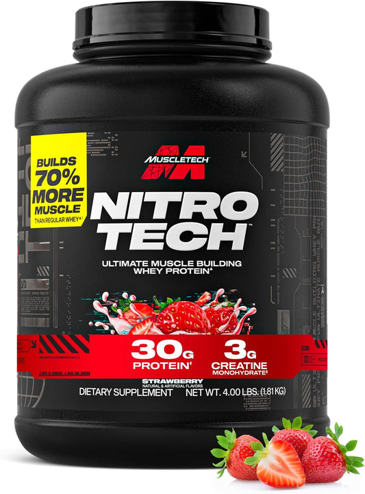 MuscleTech Proteína de suero en polvo (fresa, 4 libras) - 1.06 oz d...