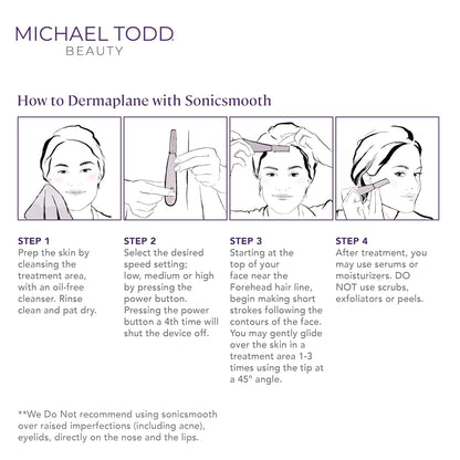 Michael Todd Beauty Sonicsmooth Dermaplane Razor para la cara de la...