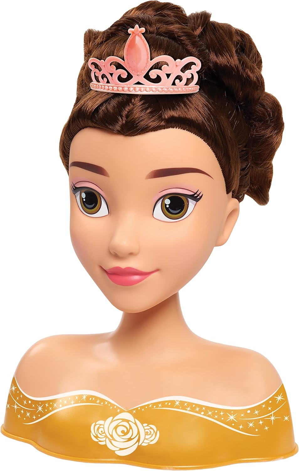Disney Princess Just Play - Cabeza de peinado Belle, cabello castañ...