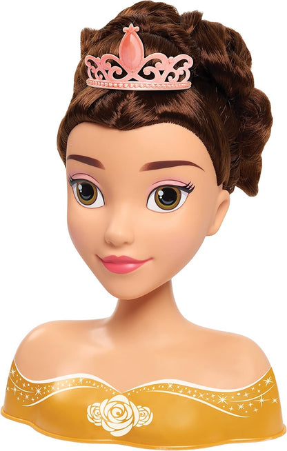 Disney Princess Just Play - Cabeza de peinado Belle, cabello castañ...