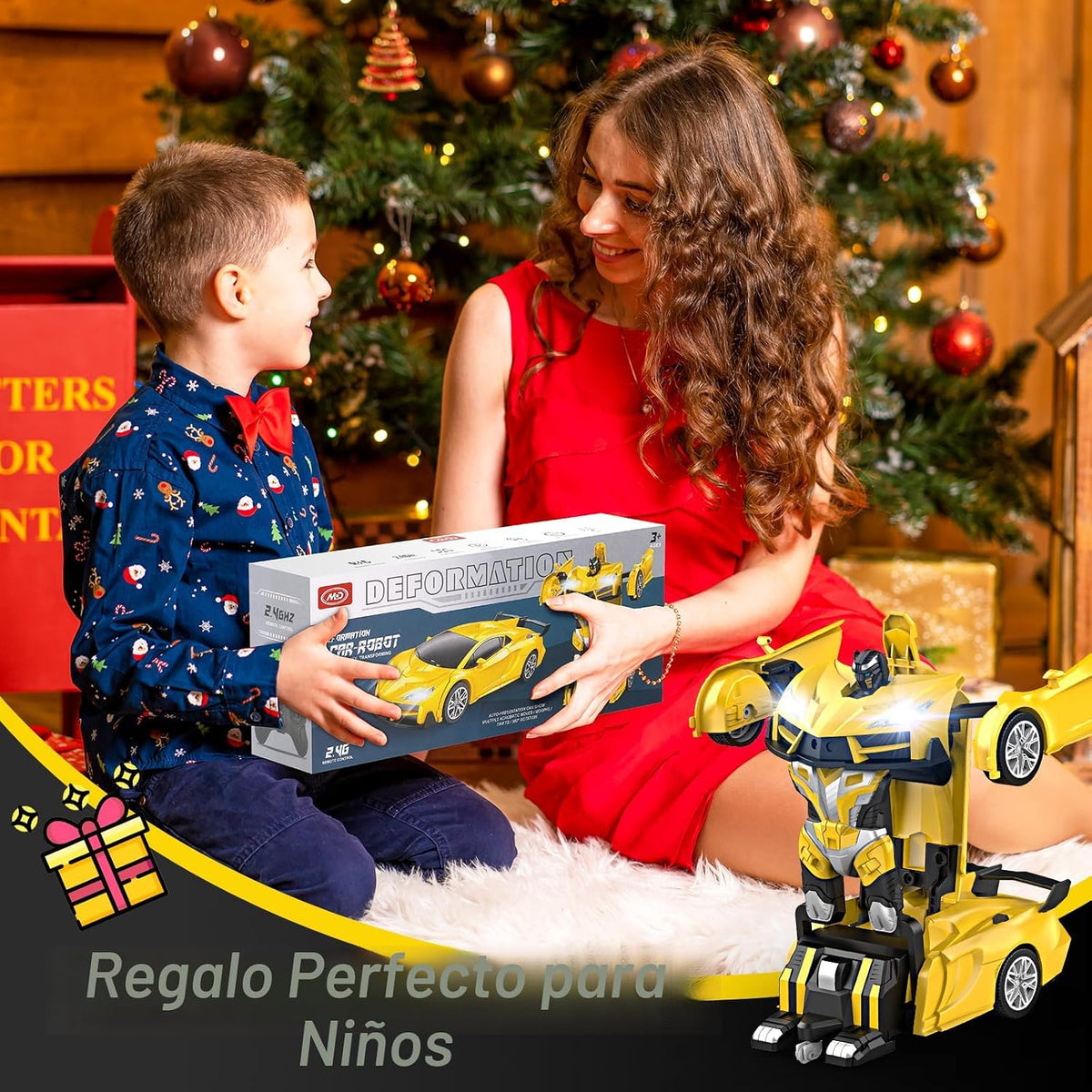 Qumcou Coche de Control Remoto Transformable 1:16, Juguetes para ni...