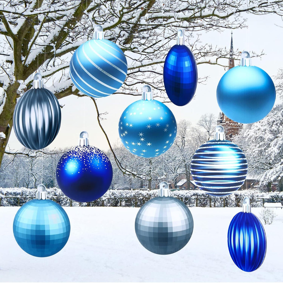 Sumind 10 piezas de decoraciones navideñas para exteriores, adornos...
