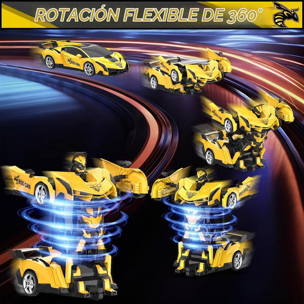 BLUEJAY Transform RC Cars para niños de 3 a 12 años, coche de contr...