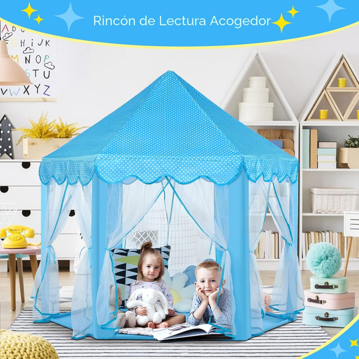 Monobeach Princess Castle Playhouse para niñas, tienda de campaña g...