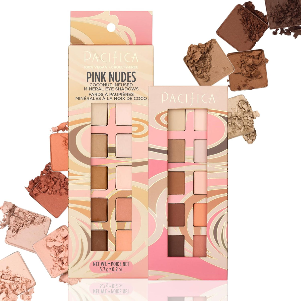Pacifica Pink Nudes - Paleta de sombra de ojos minerales, 10 tonos...