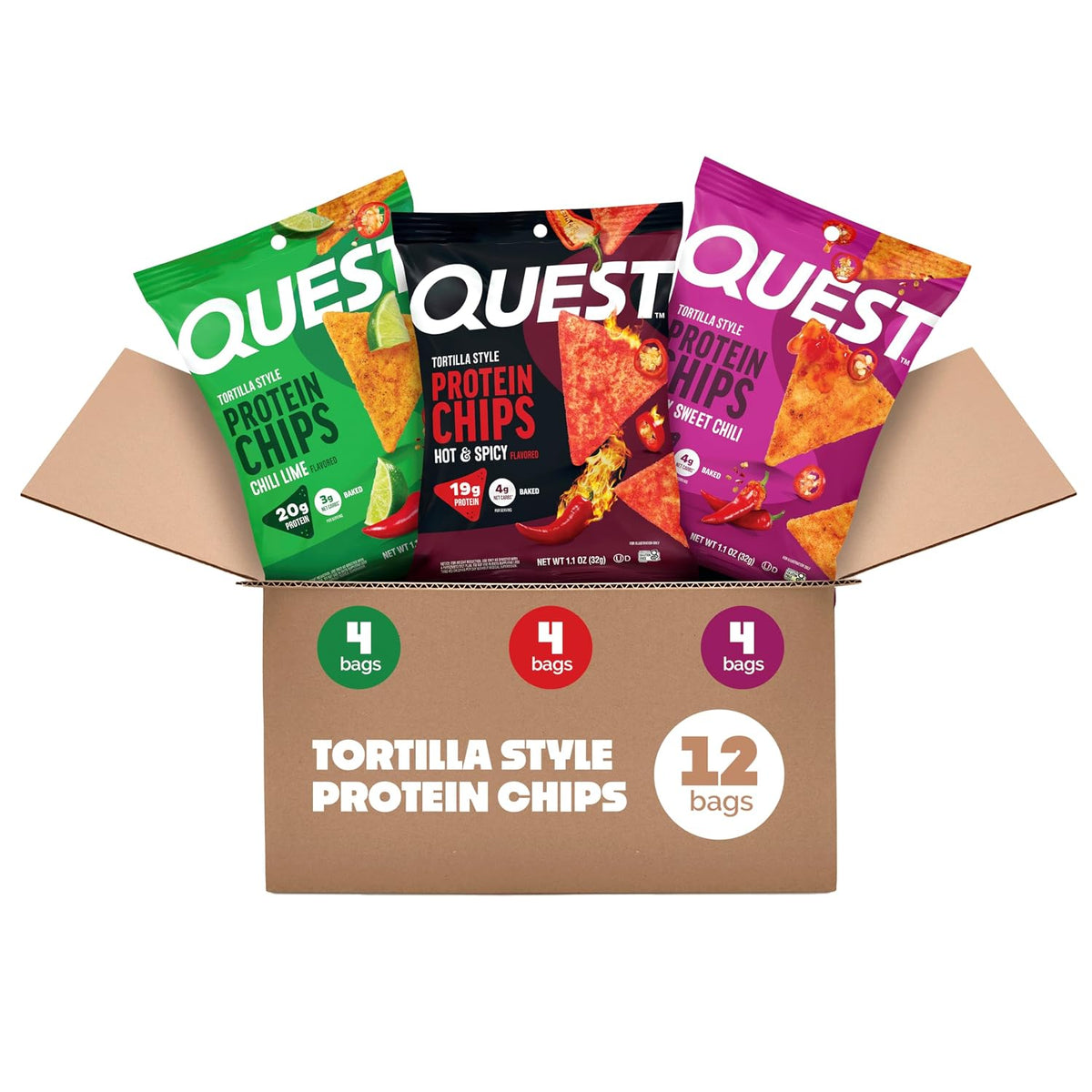 Chips de proteína estilo tortilla Quest Nutrition, paquete variado...