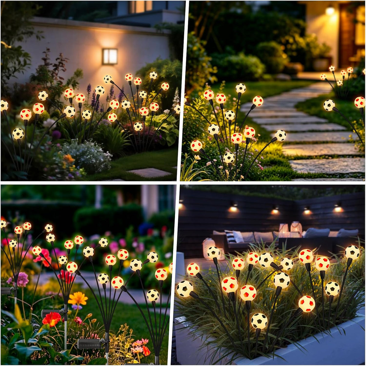 ASMAD Luces solares impermeables para exteriores, paquete de 8, luz...