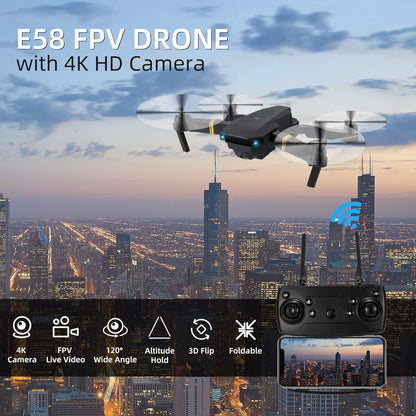 Drones con cámara para adultos, 4K 1080P, 3 baterías, mini dron ple...