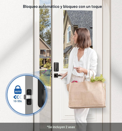 Veise KS02D Cerradura de cerrojo de huellas dactilares con mango, b...