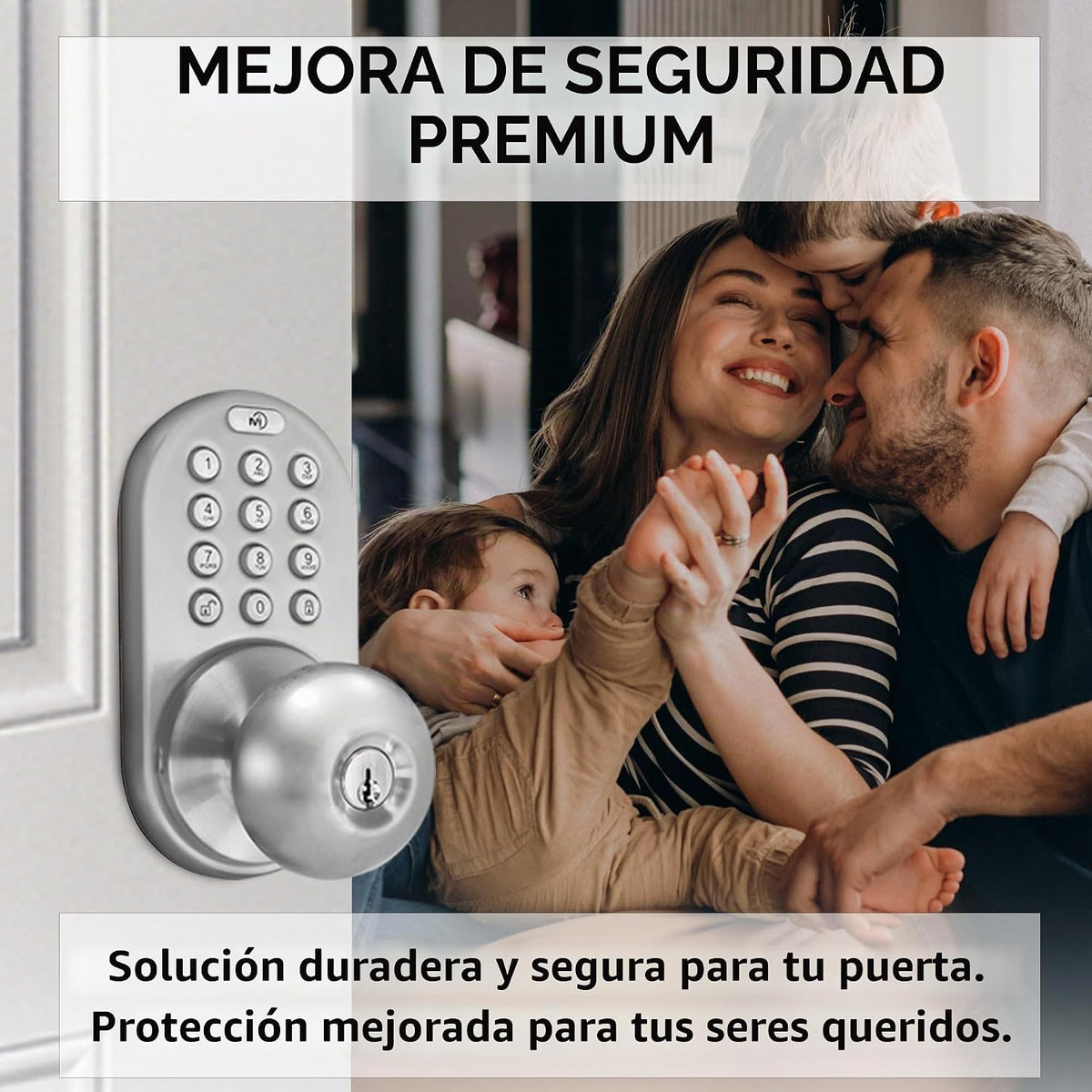 MiLocks TKK-02SN - Pomo digital de puerta con teclado, cerradura de...