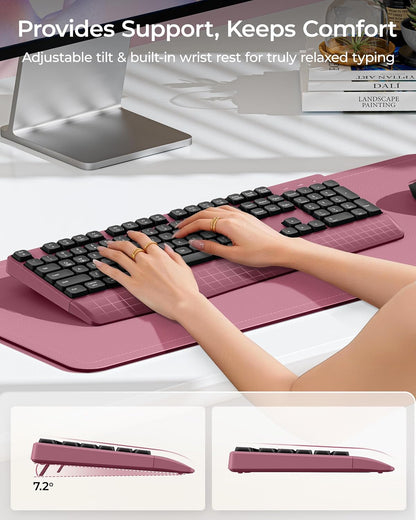 seenda COE200 Combo de teclado y mouse Bluetooth inalámbricos con |...