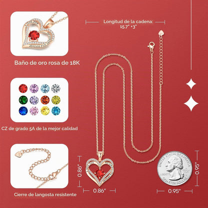 Collares de oro rosa de 18 quilates para mujer, regalos de cumpleañ...