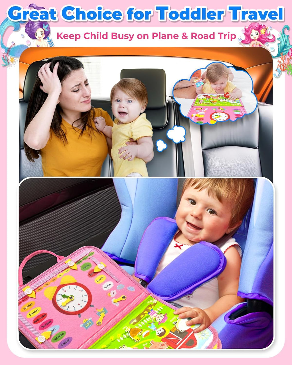 Gojmzo - Tablero de actividades Montessori, para niñas de 1, 2, 3 o...