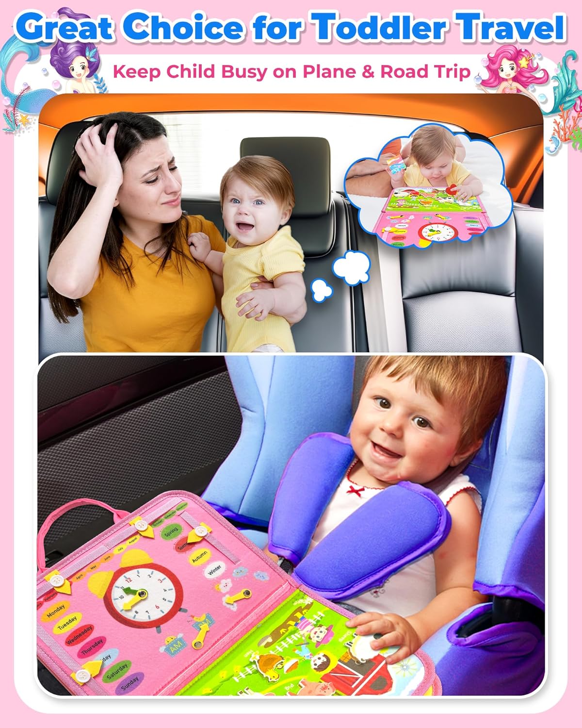 Gojmzo - Tablero de actividades Montessori, para niñas de 1, 2, 3 o...