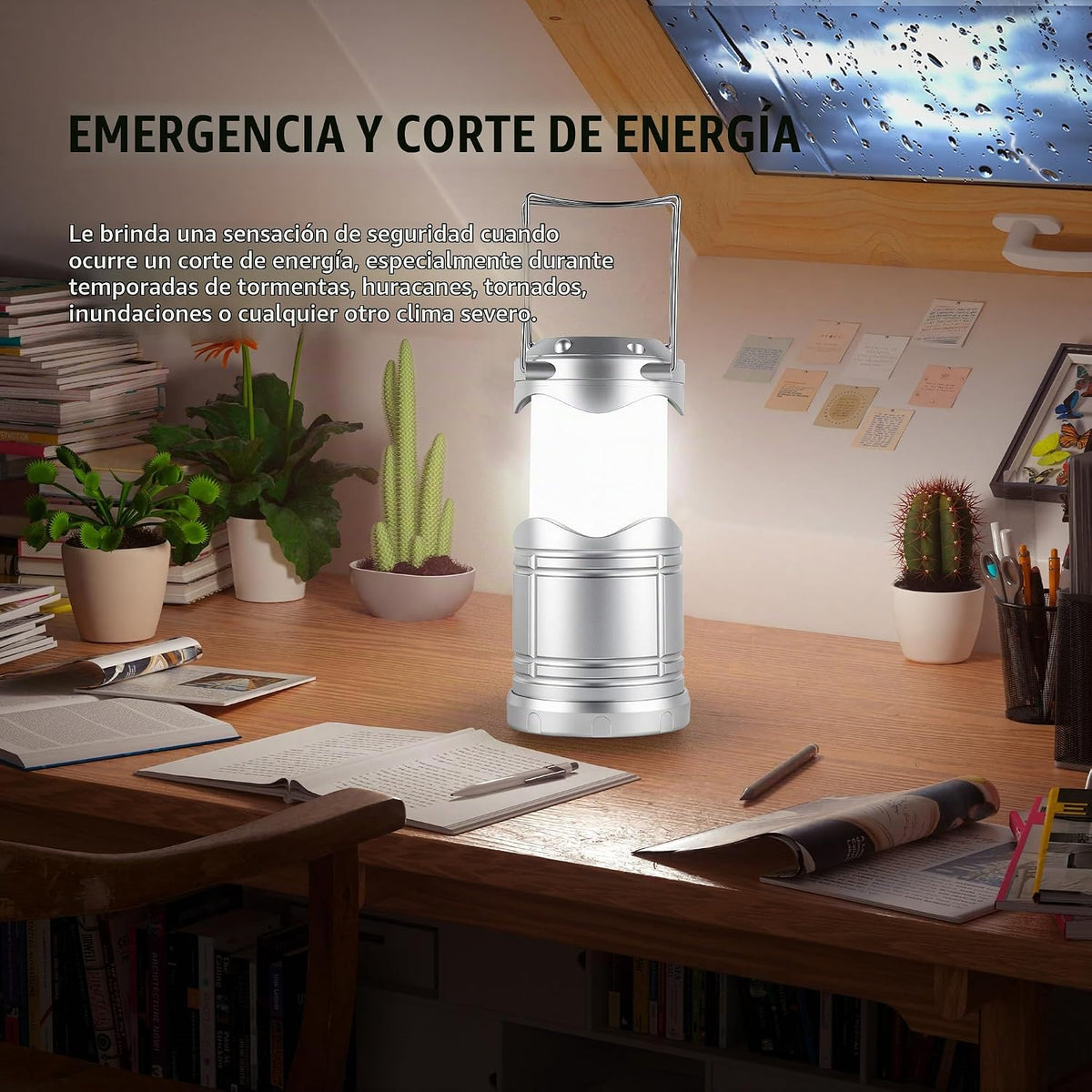 Lichamp Linterna LED para campamento, paquete de 4 linternas alimen...
