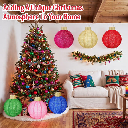 6 bolas de Navidad grandes de 12 pulgadas, adornos emergentes, purp...