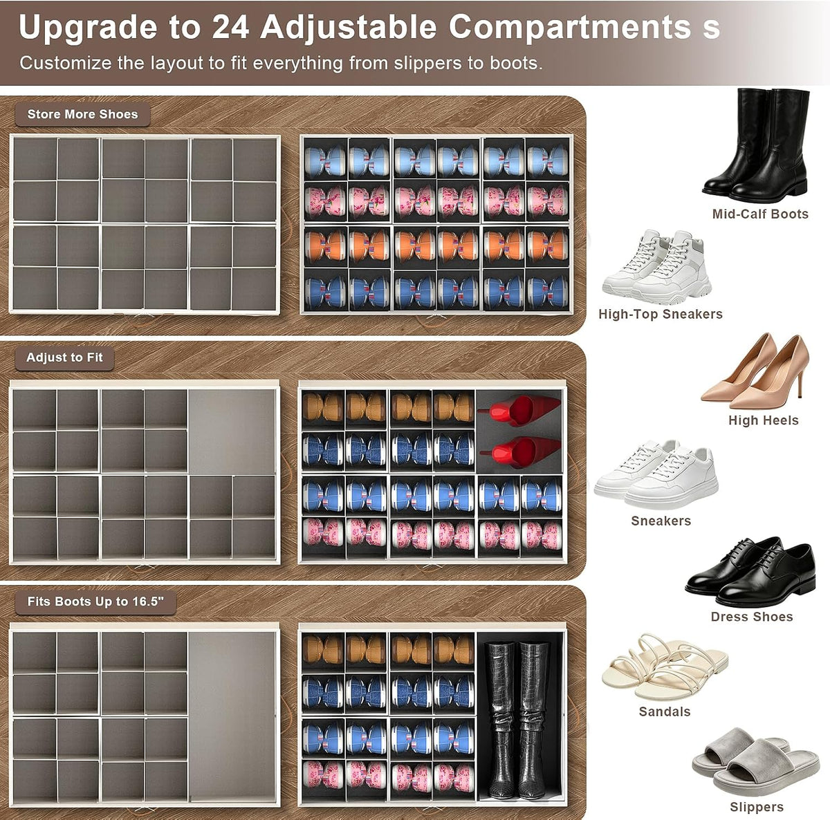 Vakcig Organizador de zapatos para armario, caja de almacenamiento...