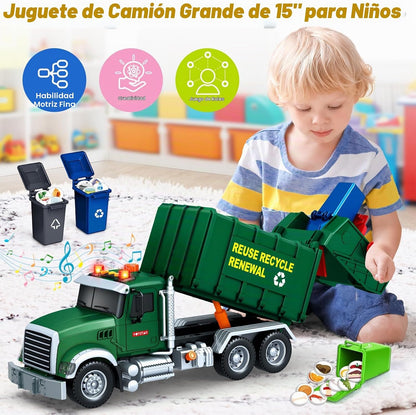 Juguetes para niños de 3, 4, 5, 6, 7, 8 años, camión de basura gran...