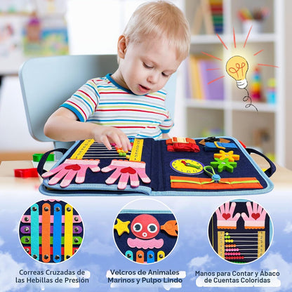 Gojmzo Busy Board Juguetes Montessori para Niños Pequeños y Niñas R...