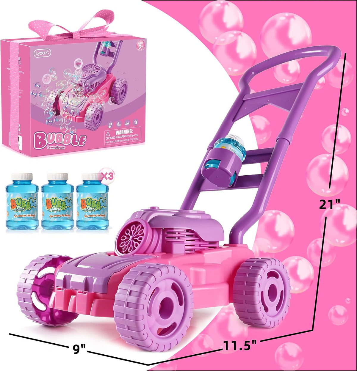 Juguetes para niños pequeños de la cortadora de césped de burbujas...