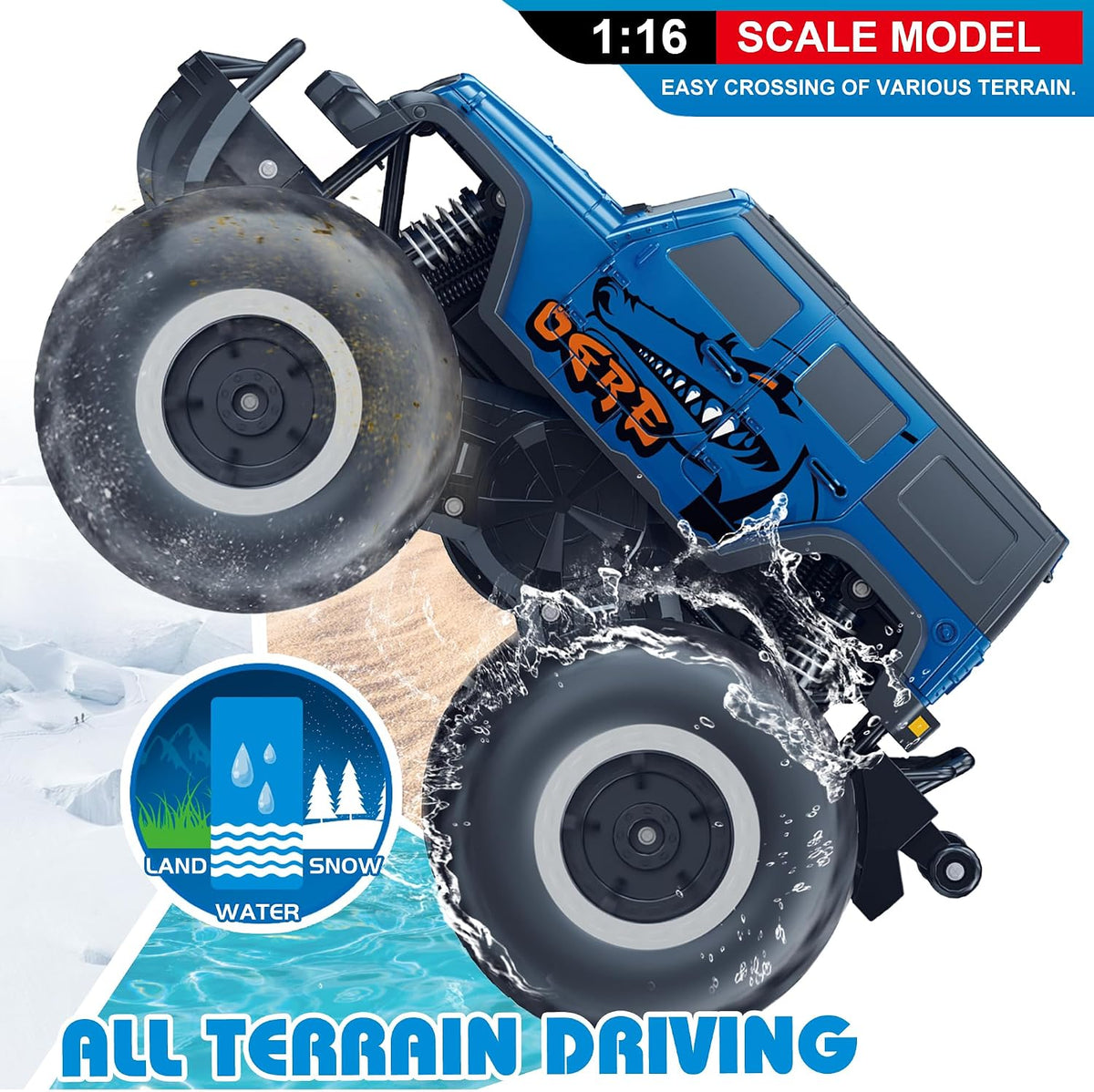 GoBang 1\/16 Anfibio SUV Monster Truck Todo Terreno Control Remoto...