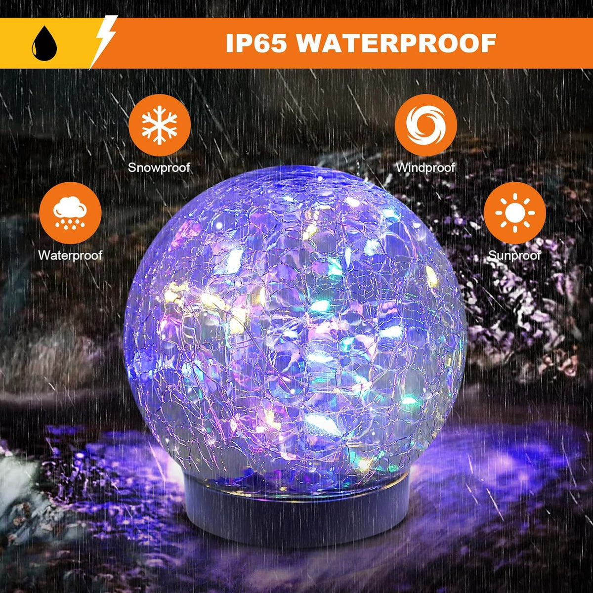 MLKNK Luces solares de globo para exteriores, impermeables, bolas s...