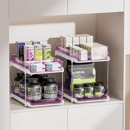 Delamu Organizadores y almacenamiento multiusos de 2 niveles para d...