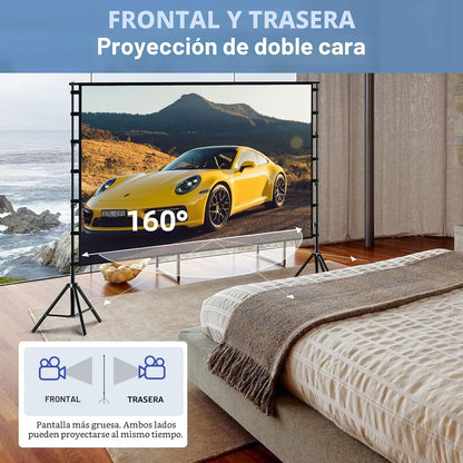TOWOND Pantalla y soporte de proyector, pantalla de proyección para...