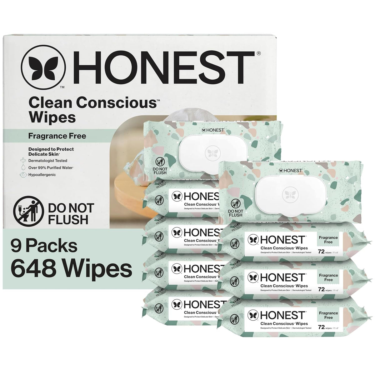 The Honest Company Toallitas multiusos para bebés, Geo Mood, 648 un...