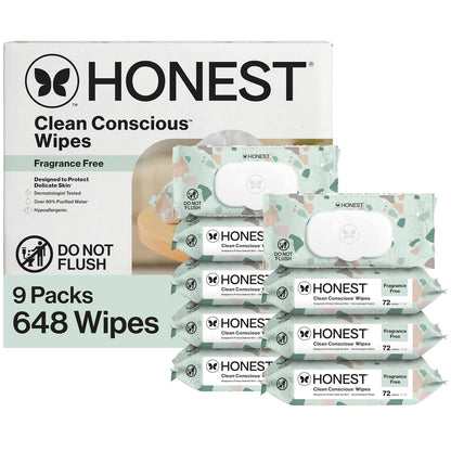 The Honest Company Toallitas multiusos para bebés, Geo Mood, 648 un...