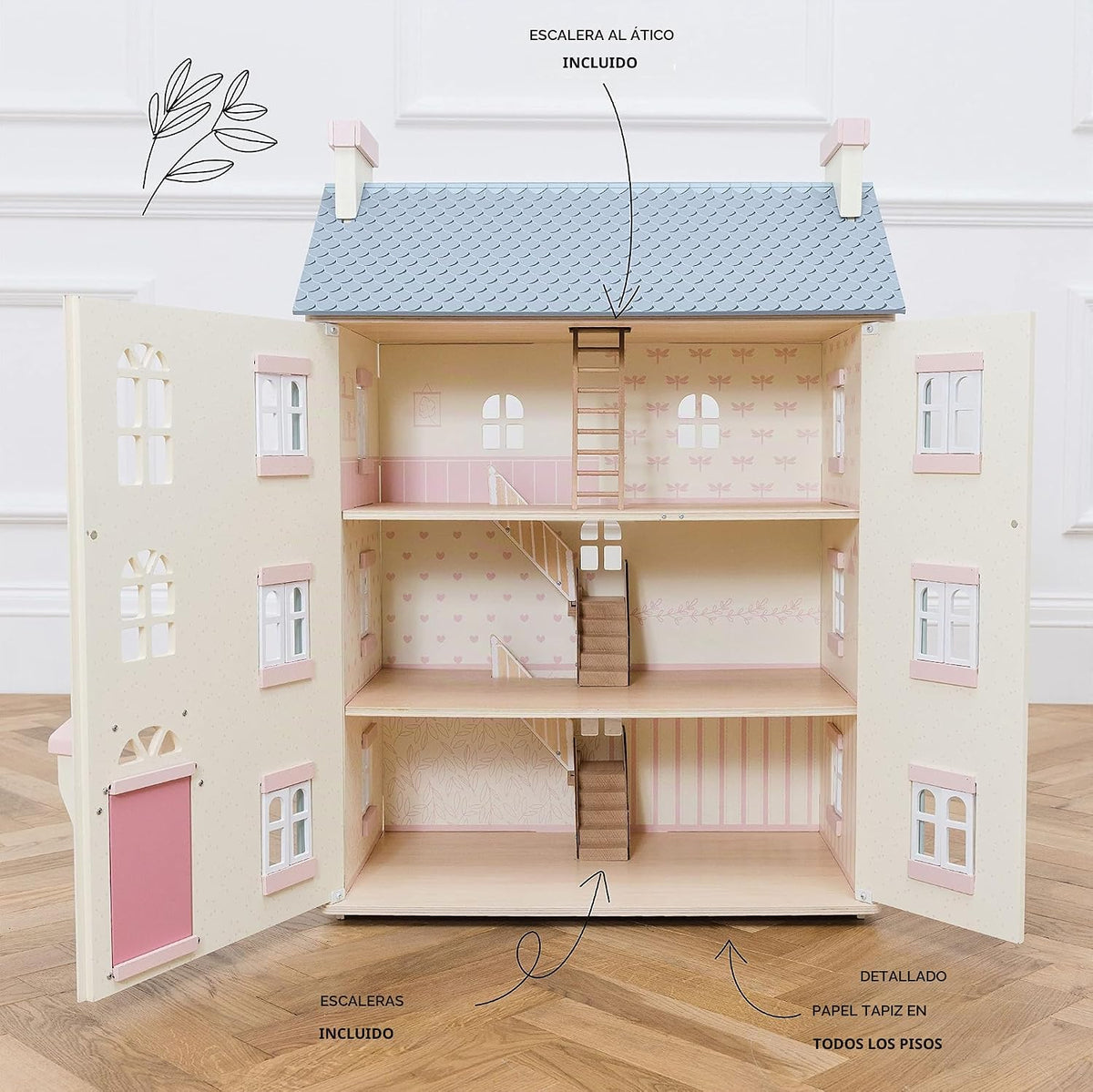 Le Toy Van - Hermosa Casa de Muñecas de Madera Grande Cherry Tree H...