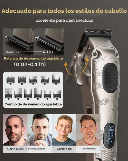 VGRPRO - Juego de cortapelos y recortadora inalámbrica profesional...