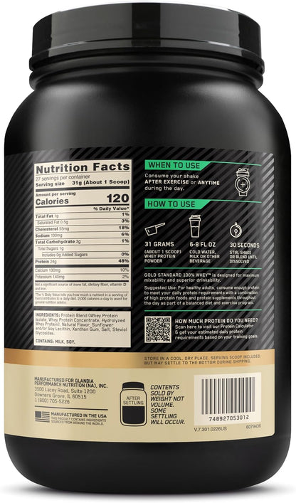Optimum Nutrition Estándar dorado 100% Proteína de Suero de Leche e...