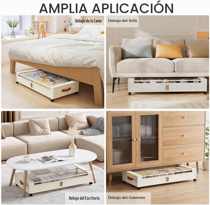 Yecaye Almacenamiento debajo de la cama con ruedas, paquete de 2, c...