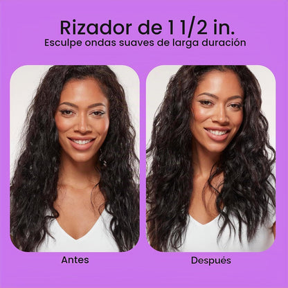 Conair Rizador de cerámica doble de 1 ½ pulgadas con clip de garra,...
