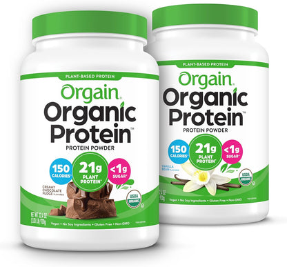 Orgain Bundle \u2013 Polvo de proteína de frijol de chocolate y vai...