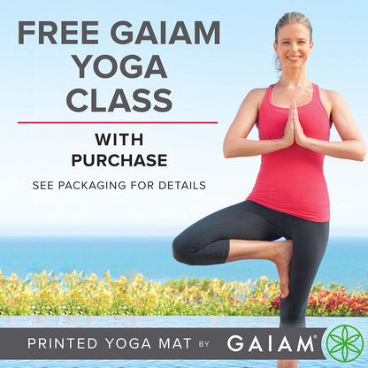 Gaiam - Tapete de yoga con estampado, antideslizante para ejercicio...