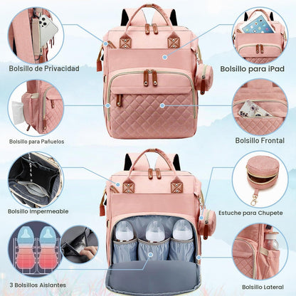 SHITIESHOU Bolsa de pañales para bebé, bolsa de pañales para papá y...