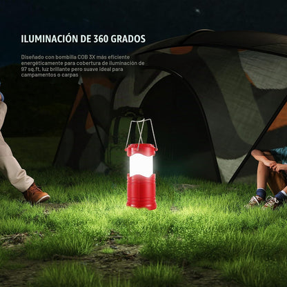 Lichamp Linterna LED de camping, paquete de 4 linternas alimentadas...
