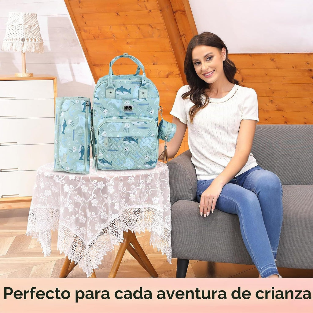 Dikaslon Mochila para pañales con cambiador portátil, artículos ese...