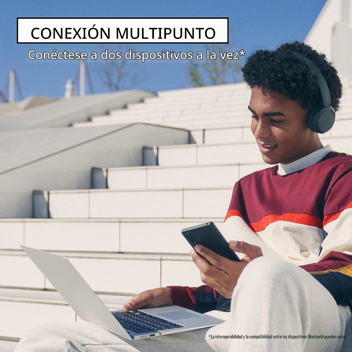 Sony WH-CH520 - Auriculares inalámbricos Bluetooth con micrófono, c...