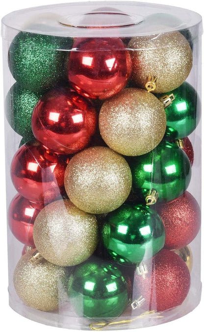 Adornos de bola de Navidad de 30 quilates, decoración de árbol de N...