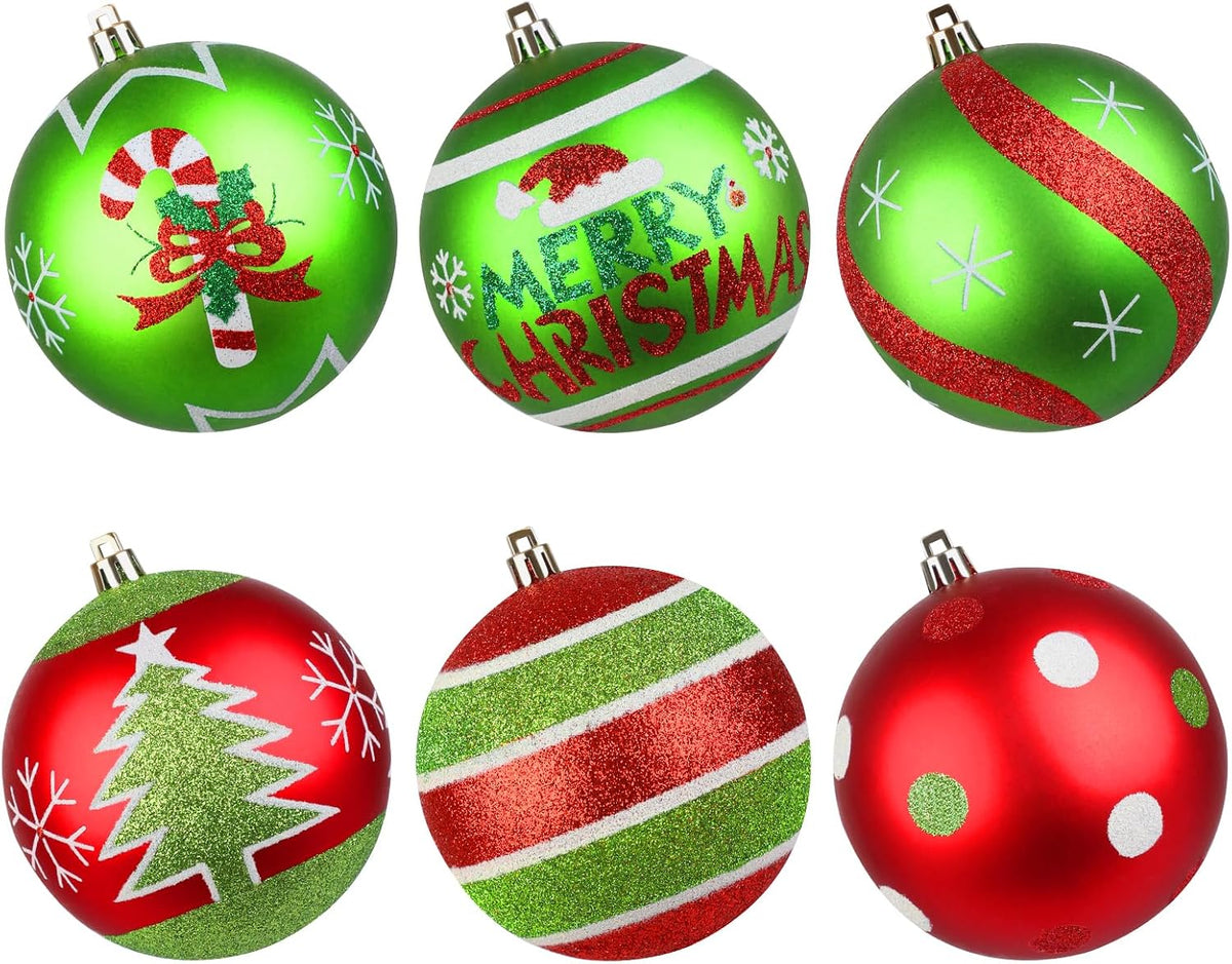 Lanpn 6 adornos grandes de Navidad para exteriores de 4 pulgadas, d...