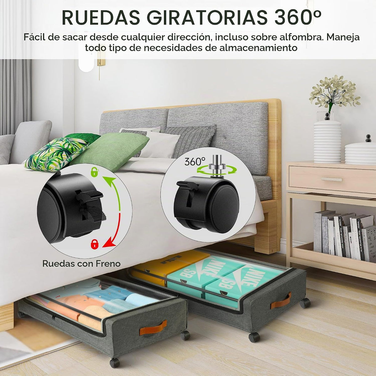 Yecaye Paquete de 3 unidades de almacenamiento debajo de la cama co...