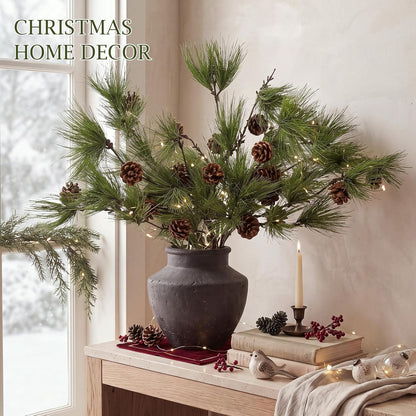 Wavwavw 6 ramas de pino artificial de Navidad de 25.5 pulgadas con...