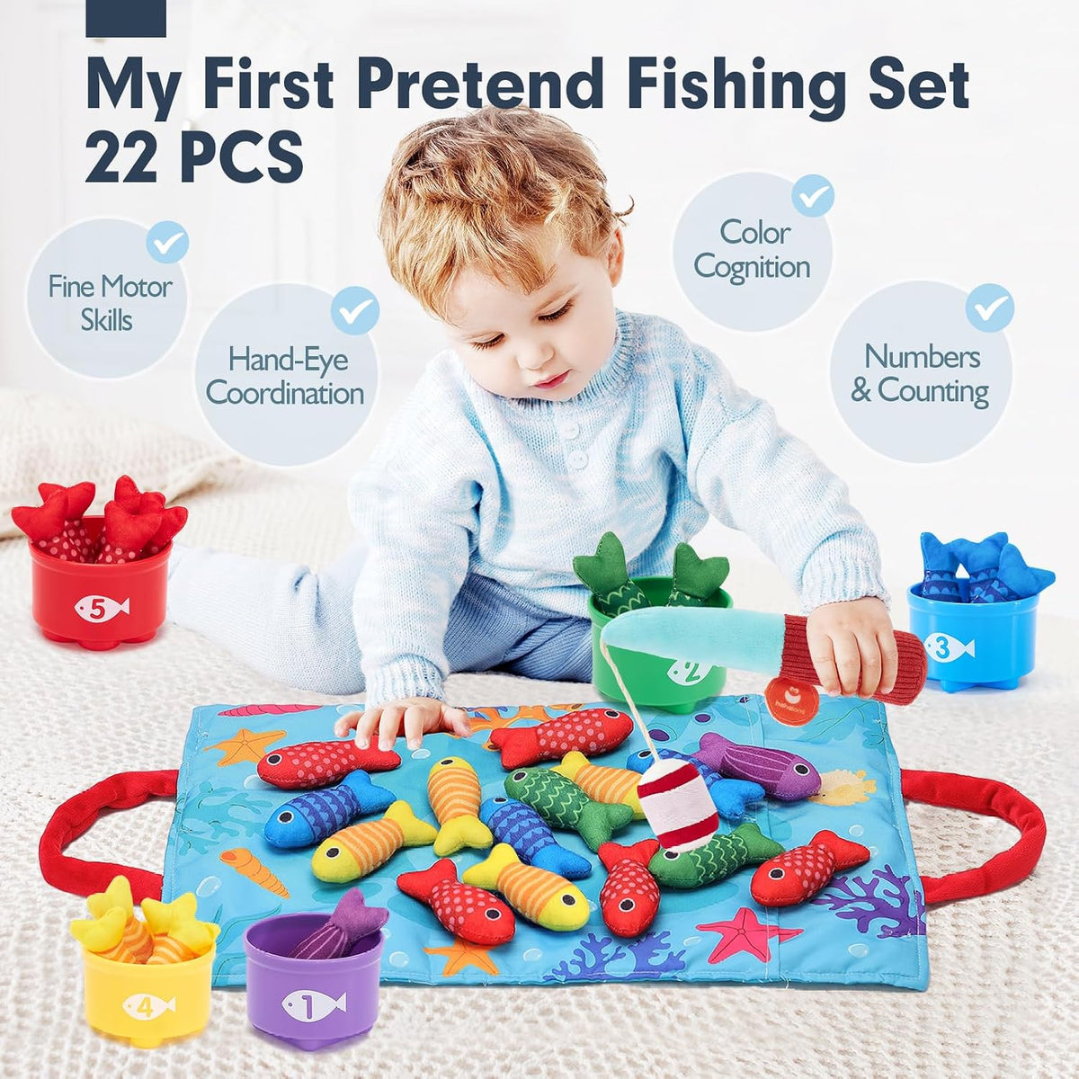 hahaland Juguetes Montessori para niño de 1 año de edad, regalo de...
