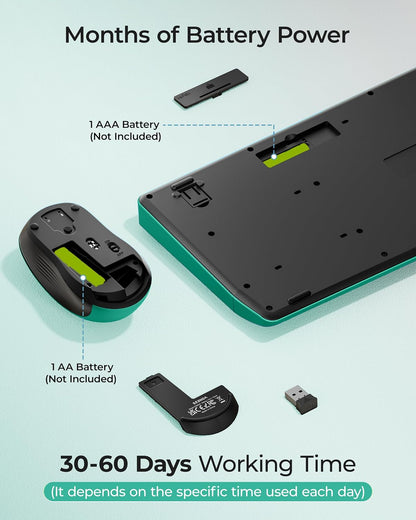 seenda COE200 Combo de teclado y mouse Bluetooth inalámbricos con |...